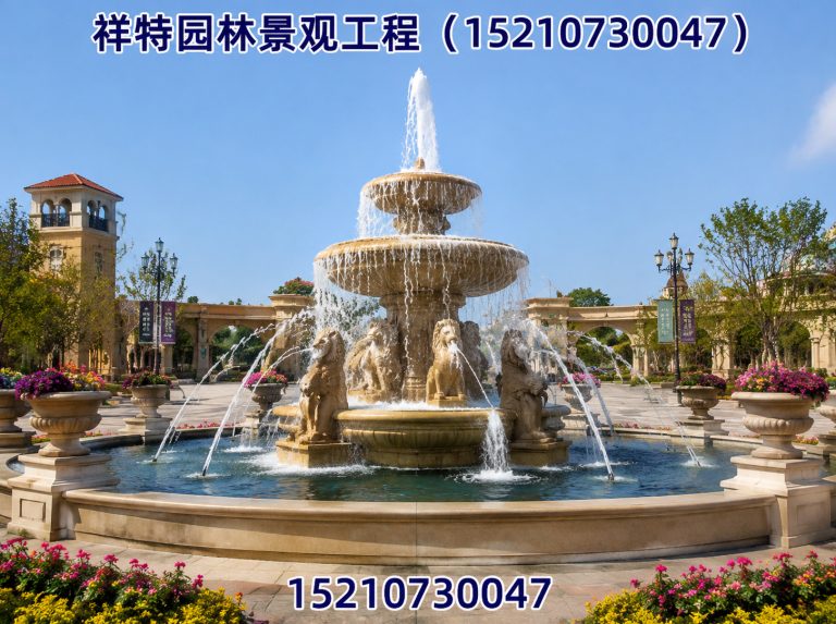 高碑店市广场喷泉展示图