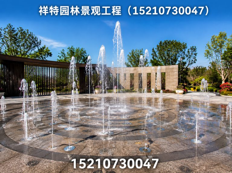 高碑店市人工湖喷泉展示图